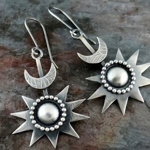 Silver Starburst Earrings